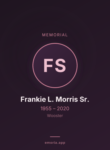 Memorial portrait of Frankie L. Morris Sr.