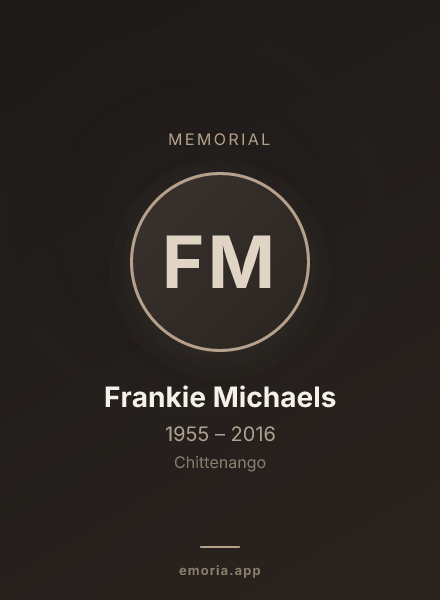 Memorial portrait of Frankie Michaels