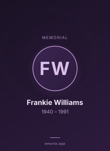 Memorial portrait of Frankie Williams
