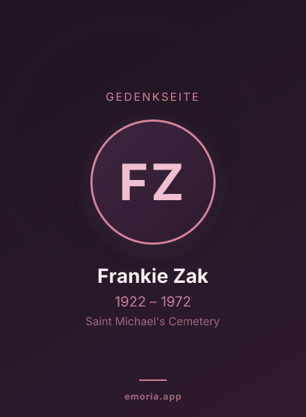 Gedenkportrait von Frankie Zak