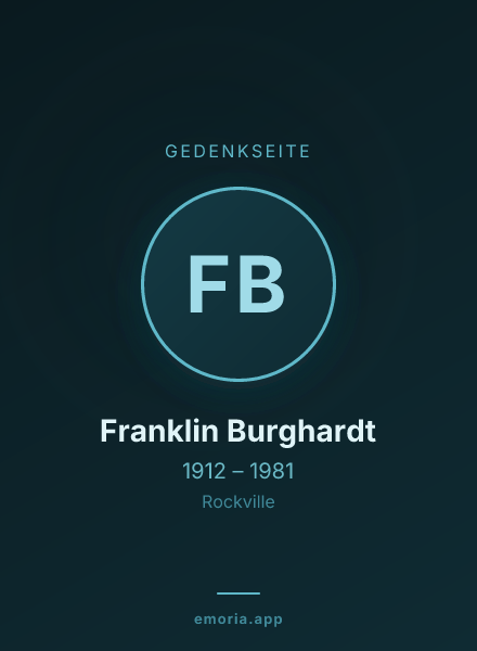 Gedenkportrait von Franklin Burghardt