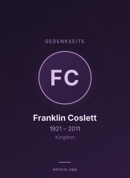 Gedenkportrait von Franklin Coslett