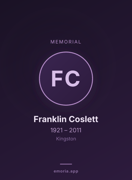 Memorial portrait of Franklin Coslett