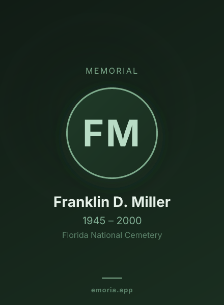 Memorial portrait of Franklin D. Miller