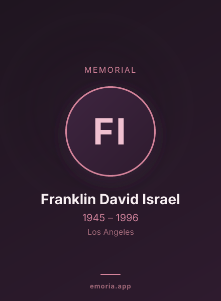 Memorial portrait of Franklin David Israel