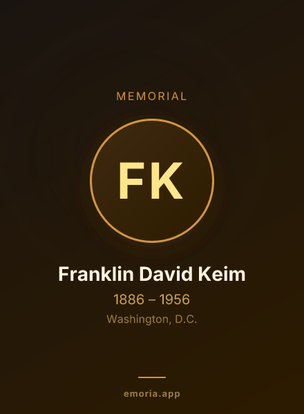 Memorial portrait of Franklin David Keim