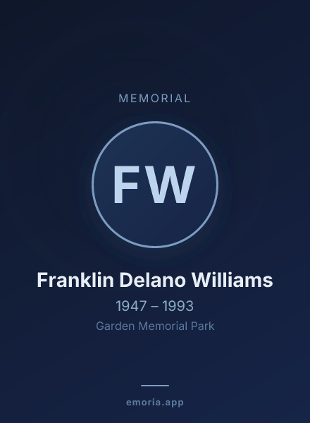 Memorial portrait of Franklin Delano Williams