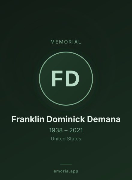 Memorial portrait of Franklin Dominick Demana