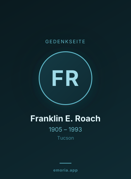 Gedenkportrait von Franklin E. Roach