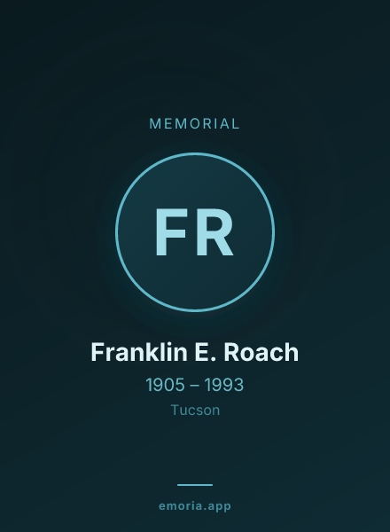 Memorial portrait of Franklin E. Roach