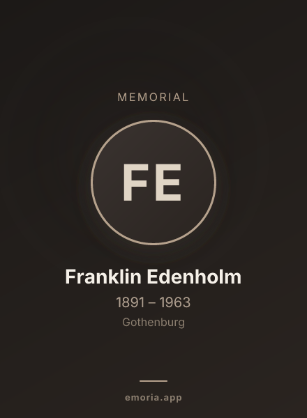 Memorial portrait of Franklin Edenholm