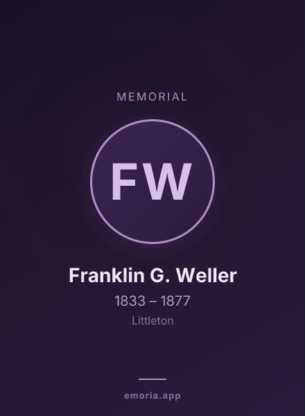 Memorial portrait of Franklin G. Weller