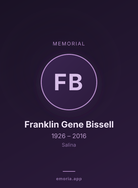 Memorial portrait of Franklin Gene Bissell