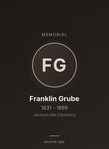 Memorial portrait of Franklin Grube