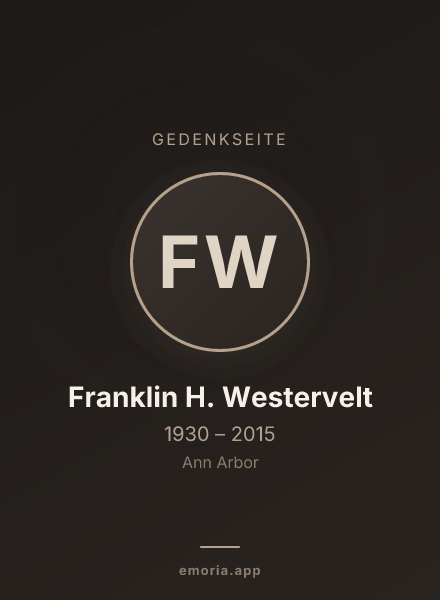 Gedenkportrait von Franklin H. Westervelt
