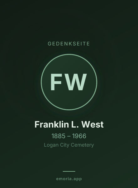 Gedenkportrait von Franklin L. West