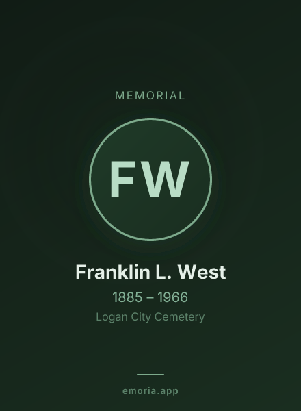 Memorial portrait of Franklin L. West
