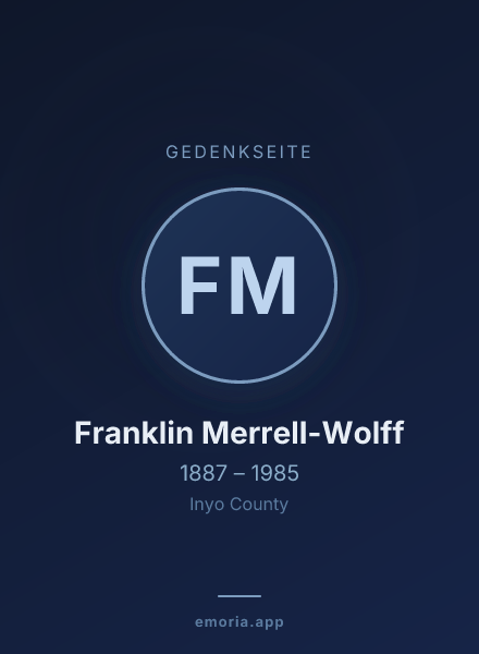 Gedenkportrait von Franklin Merrell-Wolff