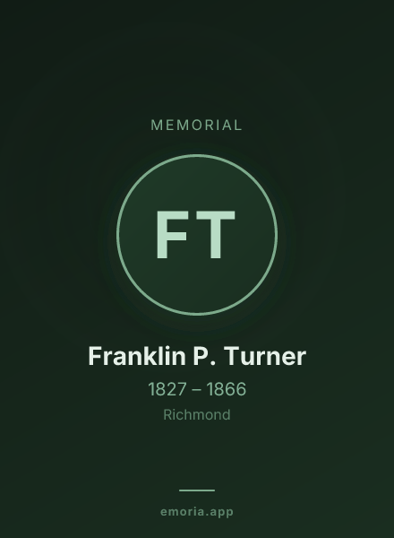 Memorial portrait of Franklin P. Turner