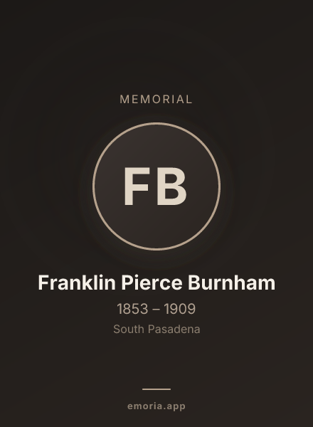 Memorial portrait of Franklin Pierce Burnham