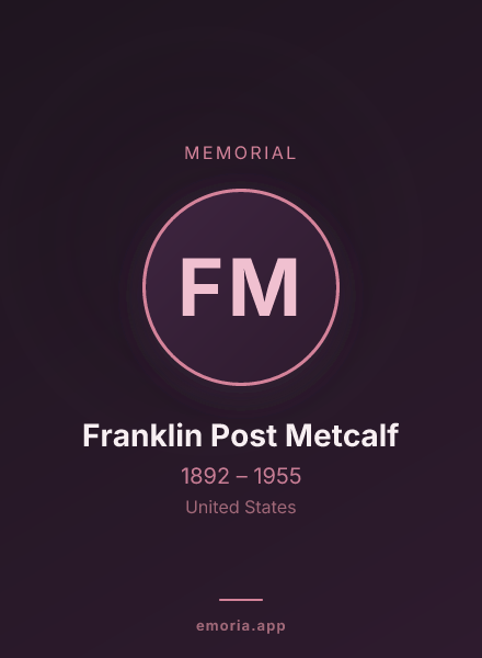 Memorial portrait of Franklin Post Metcalf