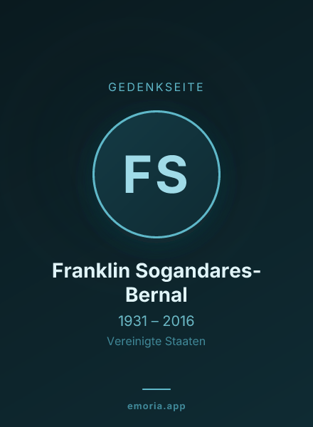 Gedenkportrait von Franklin Sogandares-Bernal