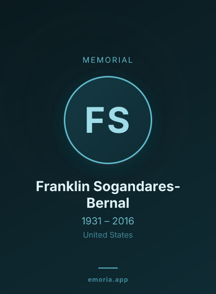 Memorial portrait of Franklin Sogandares-Bernal
