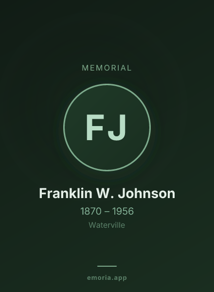 Memorial portrait of Franklin W. Johnson