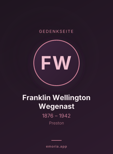 Gedenkportrait von Franklin Wellington Wegenast