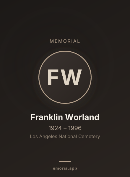 Memorial portrait of Franklin Worland