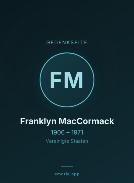 Gedenkportrait von Franklyn MacCormack