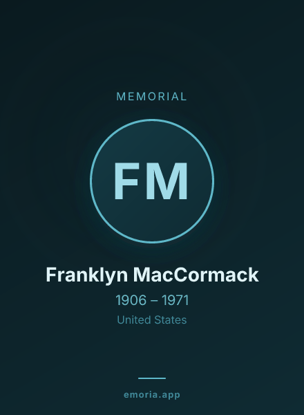Memorial portrait of Franklyn MacCormack