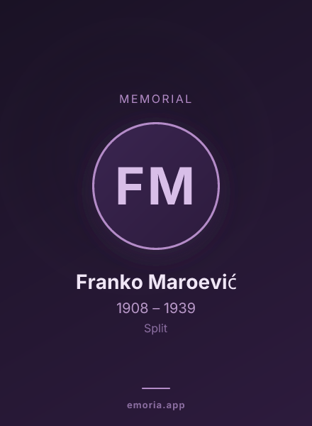 Memorial portrait of Franko Maroević