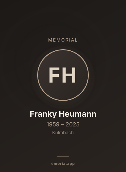 Memorial portrait of Franky Heumann