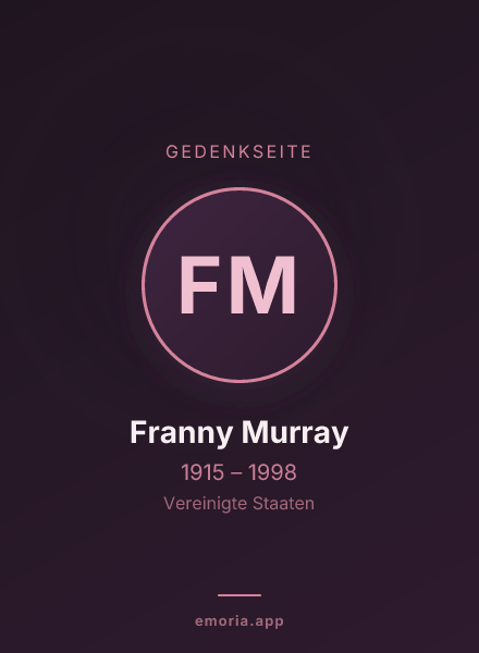 Gedenkportrait von Franny Murray