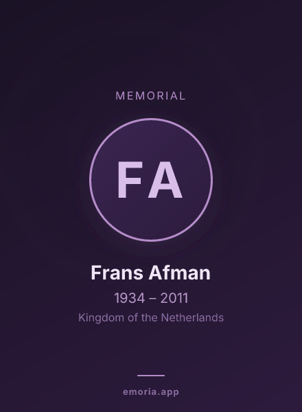 Memorial portrait of Frans Afman