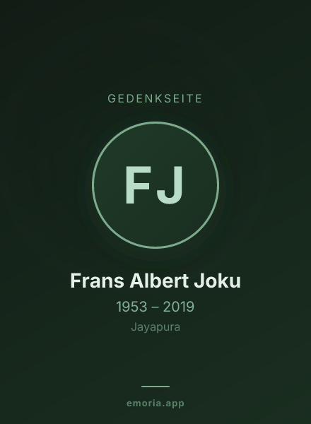 Gedenkportrait von Frans Albert Joku