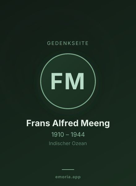 Gedenkportrait von Frans Alfred Meeng