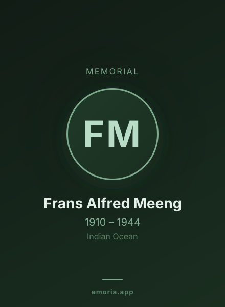 Memorial portrait of Frans Alfred Meeng