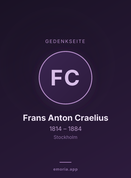 Gedenkportrait von Frans Anton Craelius