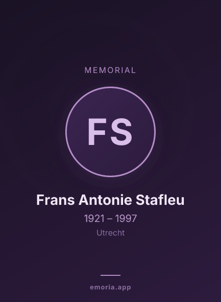 Memorial portrait of Frans Antonie Stafleu
