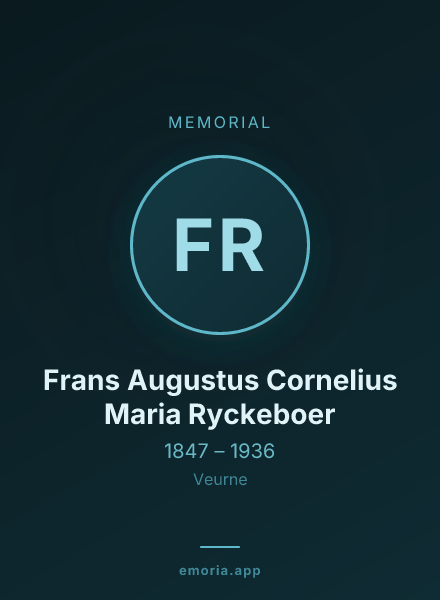 Memorial portrait of Frans Augustus Cornelius Maria Ryckeboer