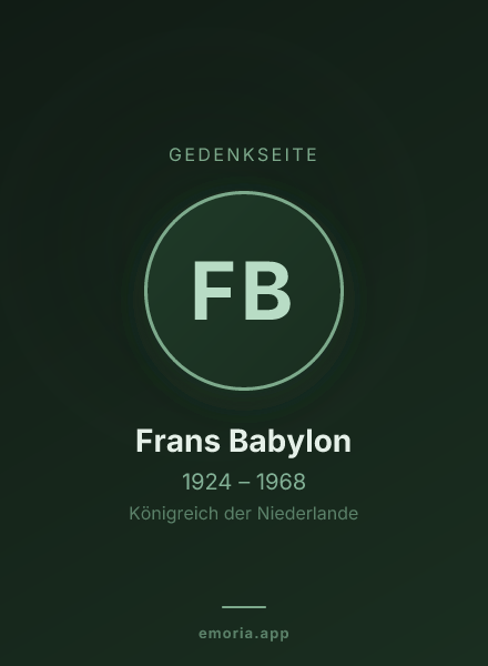 Gedenkportrait von Frans Babylon