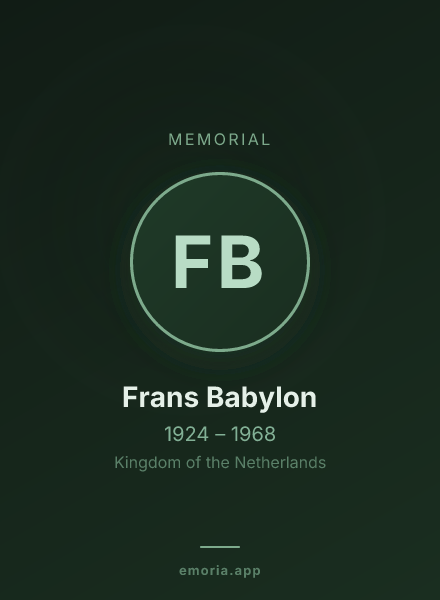 Memorial portrait of Frans Babylon