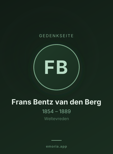 Gedenkportrait von Frans Bentz van den Berg