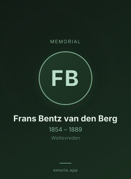 Memorial portrait of Frans Bentz van den Berg