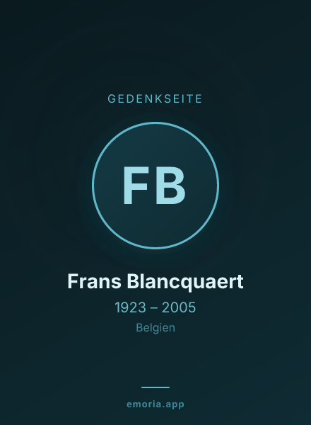 Gedenkportrait von Frans Blancquaert