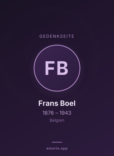 Gedenkportrait von Frans Boel