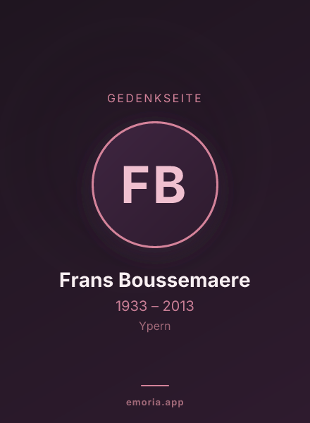 Gedenkportrait von Frans Boussemaere