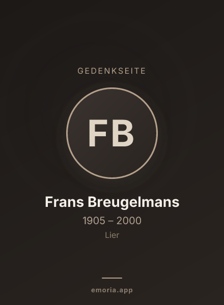 Gedenkportrait von Frans Breugelmans
